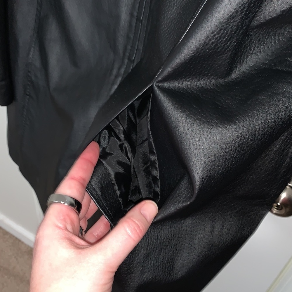 SOLD!!Jessica London black leather moto style jacket in women’s size 18 - Picture 5 of 12